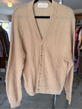 Jantzen Men's Light Beige Button-Front Cardigan